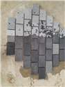 Dry lay of tumbled bluestone tiles showcasing color variation
