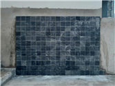 Installed Crystallized stone tiles showing vertical grid wall pattern