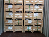 Wooden crates of marble sills loaded in container for export to USA